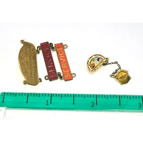 Vintage BFCL Masonic Rainbow Girl International Order Merit & Service Pins LI605 - Picture 4 of 6